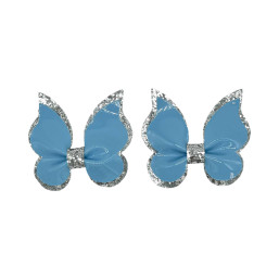 Magic Glitter Butterfly Hair Clips - Blue